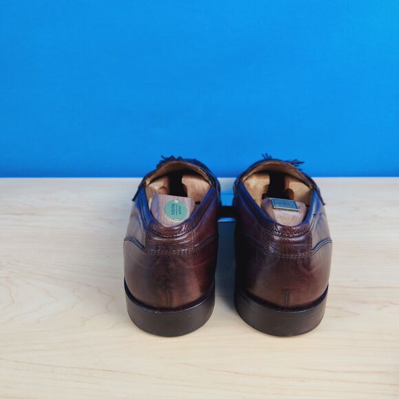 Johnston‎ Murphy Cellini Mens Size 9.5 W Loafers Woven Leather Tassel Apron Toe main image 3